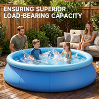 Pursuefree Schmetterling Aufblasbarer Outdoor-Pool Familien-Schwimmbecken in Verschiedenen Größen Aufblasbarer Netz-Pool