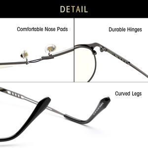 Gafas de aviador grises Jack con filtro de luz azul, montura metálica, lentes de resina, protección para hombres y mujeres 50006 - Product Image 2