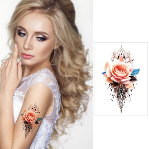 สติกเกอร์สักลายชั่วคราวสำหรับผู้หญิงและเด็กผู้หญิง ลายดอกไม้และ<span class=keywords><strong>ผีเสื้อ</strong></span>สีสันสดใส สมจริง กันน้ำ ติดทนนาน - Product Image 2