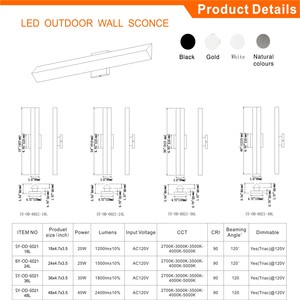 Ngoài trời LED không thấm nước chiếu sáng bên ngoài vuông nhôm cảm biến chuyển động hiên đèn cho cửa trước nhà để xe ngoài trời cảm biến chuyển động - Product Image 5