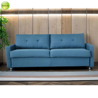 Muebles de Salón, Sofá Cama Moderno, Sofá Cama Plegable con Estructura de Acero Inoxidable, Sofá Cama Plegable con 2 Colchones S519