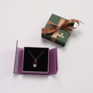 Cajas de Regalo de Joyería de Papel con Logotipo Personalizado Magnético de Lujo al por Mayor, Caja de Embalaje para Pendientes, Collares y Pulseras con Lazo de Cinta - Product Image 5