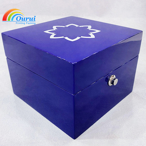 Factory Custom Luxury Blue <b>Watch</b> Box with White Leather Lining, High Gloss Wooden <b>Watch</b> Packaging <b>Case</b> for Brand <b>Watches</b> - Product Image 5