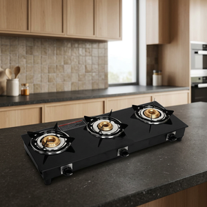 Premium Tempered Glass Gas Stove 3 Burner <b>Ring</b> Home Kitchen Cooktop LPG Gas Hob Wholesale Supply for India Market - Product Image 3