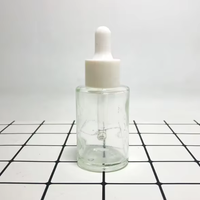 Bouteille vide 30ml 50ml 100ml givré Transparent sérum compte-gouttes teinture bouteilles cosmétiques pour emballage en verre d'huile essentielle