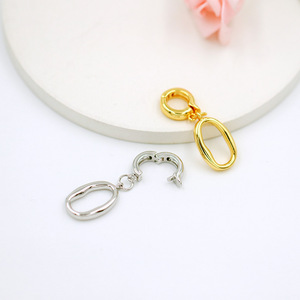 Cierre ovalado para joyería, 8 mm, chapado en cobre, acabado dorado, para cierre de collar B67 - Product Image 2