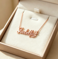 Collier personnalisé avec nom et lettre, fleur, en acier inoxydable plaqué or, bijoux de mode, chaîne, pendentif initial, colliers avec nom