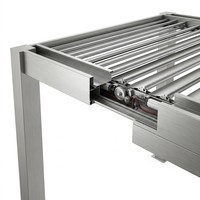 Pergola bioclimatique moderne en aluminium avec toit à lames motorisées, imperméable, gazebo extérieur avec éclairage LED pour villa de luxe et jardin
