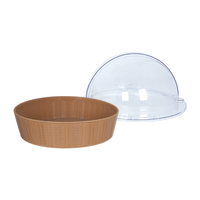 Panier de présentation et de stockage pour buffet traiteur, pour pain, fruits, légumes, avec couvercle en polycarbonate