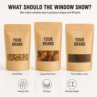 Sac en papier kraft avec impression numérique HD couleur, logo, fermeture éclair anti-odeur, emballage pour viande séchée, café, thé