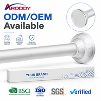 ARODDY Tringle à rideau robuste 100% QC 32mm sans perçage, 47,2-94,5 pouces, en acier au carbone breveté, couleur personnalisée OEM, vente en gros B2B