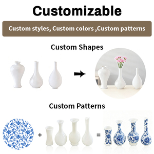 Set di <span class=keywords><strong>Vasi</strong></span> <span class=keywords><strong>in</strong></span> <span class=keywords><strong>Ceramica</strong></span> per Composizioni Floreali, Decorazione per Hotel, Vaso Piccolo <span class=keywords><strong>in</strong></span> <span class=keywords><strong>Ceramica</strong></span> Blu Creativo, Arredamento Raffinato per la Casa - Product Image 4