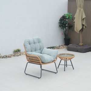Conjunto de Muebles de Jardín para Balcón, de Mimbre, con Cojines, para Descanso y Relajación al Aire Libre - Product Image 2