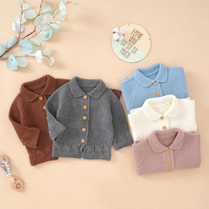 Ropa de Bebé Boutique, Ropa Infantil Suave, Suéter de Manga Larga con Botones, Cárdigan para Otoño e Invierno, Suéter para Bebés - Product Image 6