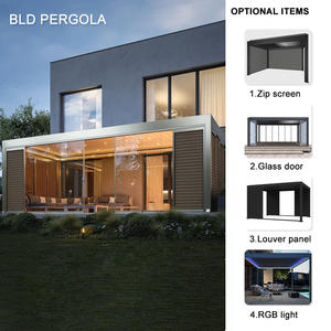 Pergola moderne en aluminium imperméable avec toit rigide à lames orientables pour jardin, cour, patio, <span class=keywords><strong>cuisine</strong></span> extérieure - Product Image 6