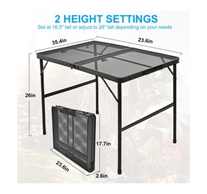 Piccolo tavolo da campeggio pieghevole portatile leggero nero - Product Image 5