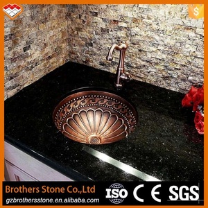 Haute qualité pas cher Inde noir galaxie noir or granit carrelage poli noir granit cuisine comptoir - Product Image 6