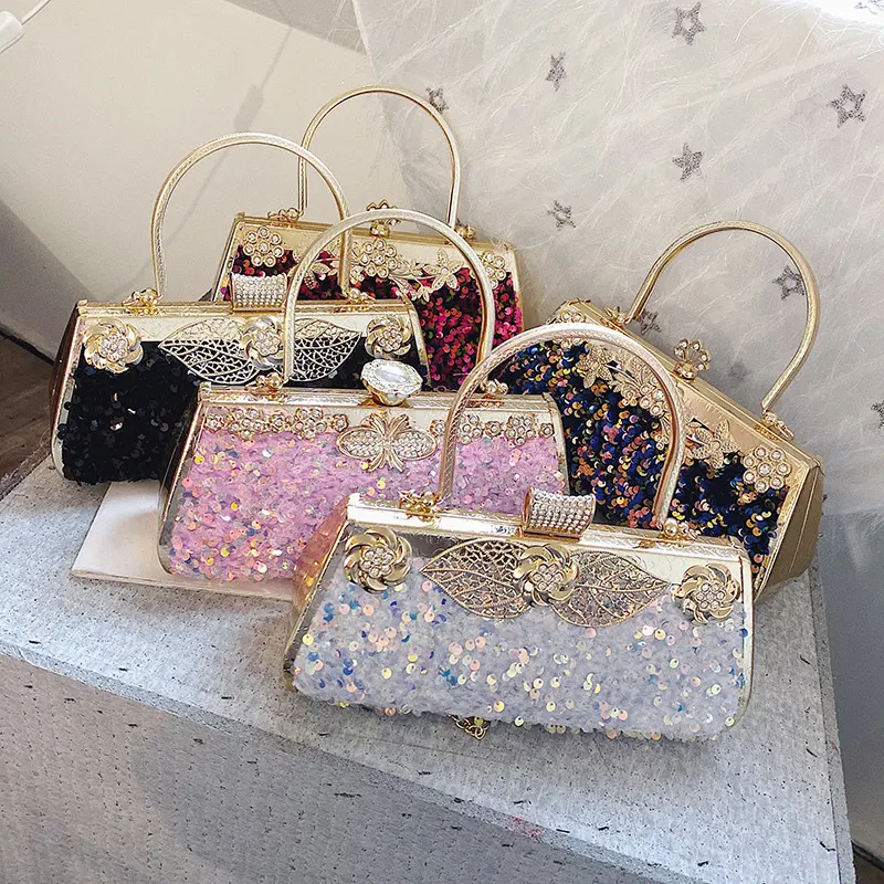 luxury fashion handbags sequins diamond ladies hand bag rhinestone clutch purses evening bags for women