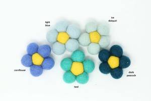 Wool Felt Flowers Felt Daisy Flowers Felt Ball Flowers <strong>Spring</strong> <strong>Decor</strong> - Product Image 2
