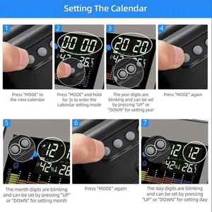 Reloj Despertador <span class=keywords><strong>con</strong></span> <span class=keywords><strong>proyector</strong></span> LED <span class=keywords><strong>con</strong></span> pantalla de humedad y tiempo de temperatura inteligente de escritorio al precio más asequible - Product Image 6