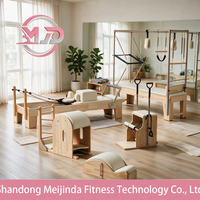 Solution de studio de Pilates à domicile MJD en bois de chêne, ensemble de 5 appareils : Reformer, Cadillac, Wunda Chair, Ladder Barrel, Correcteur de colonne vertébrale