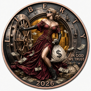 Pièce de monnaie commémorative en cuivre coloré de 1 oz, Médaille d'art vintage Liberty Relief, Édition limitée 2026, Cadeau de collection pour les amateurs de pièces de monnaie - Product Image 1