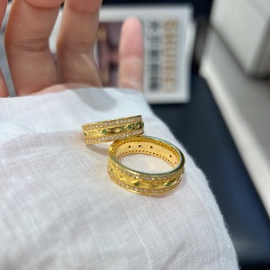 18K Echtgold Glänzender Moissanit Original Massivgold Bandring Maßgefertigt <span class=keywords><strong>10k</strong></span> 14k 18k Vintage-Stil AU750 Feine Ringe für Damen und Herren - Product Image 3