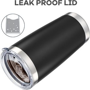 Tasses de voyage isothermes personnalisées avec logo, en acier inoxydable à double paroi, 20 oz, avec couvercles - Product Image 5