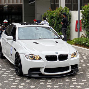Amp-Z BMW 3 Series M3 E90 E91 E92 E93 Front Bumper Lip Splitter Piano Black Carbon Fiber Matte Finish - Product Image 1