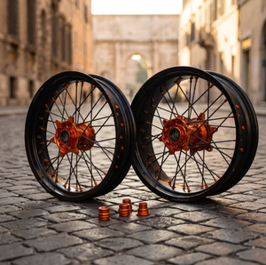 Pneu-juego de ruedas <span class=keywords><strong>Supermotard</strong></span> de 17 pulgadas, aleación de aluminio para moto, <span class=keywords><strong>125</strong></span>/250/300/450/500 <span class=keywords><strong>EXC</strong></span> 250 sxf - Product Image 2