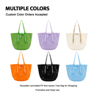 Sac fourre-tout en PP non tissé laminé avec poignée imprimée sur mesure, imperméable, réutilisable, pour le shopping, vente en gros, OEM, ODM, logo, taille et couleur personnalisés