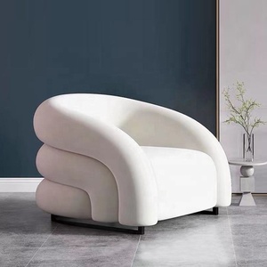 <span class=keywords><strong>Fauteuil</strong></span> d'appoint <span class=keywords><strong>convertible</strong></span> moderne et contemporain pour salon d'appartement, en tissu flanelle rembourré, avec structure en acier inoxydable - Product Image 2