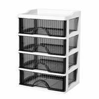 Kotak Perhiasan Modern Yunuoxi 4 Lapis Berbentuk Persegi Panjang dari Plastik dengan Desain Ramah Lingkungan untuk Organizer Kosmetik