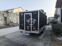 Camion de restauration rapide mobile personnalisé, couleur au choix, longueur 5,5 m, camion à hamburgers carré, fenêtres coulissantes, cadre en aluminium résistant à la rouille, 4 roues