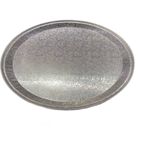 Plateau de cuisson rond en aluminium jetable de qualité alimentaire de 18 pouces, gaufré, plat, en plastique PET, type conteneur pour animaux de compagnie