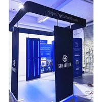 Boîtier de cabine photo ronde Luxe Led 360 avec logo personnalisé gratuit Plate-forme à 360 degrés cabine photo gonflable à LED d'affaires