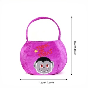 Bolsas de Halloween para Dulces, Portátiles, de Peluche, con Bordado de Calabaza, Reutilizables, para Niños, Fiestas Infantiles - Product Image 2