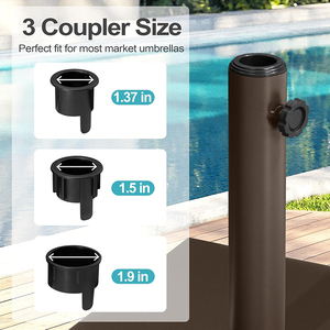 Support de parasol JH-Mech pour extérieur, multi-usages, facile à déplacer, avec roues, capacité de 43 lb, base carrée robuste pour parasol de patio - Product Image 5