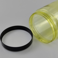 Bocal de 500ml en plastique PET avec bouchon à vis pour l'emballage des aliments avec impression gel et sérigraphie pour l'estampage à chaud.