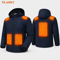 Chaqueta Térmica TAJARLY de 7.4V para Hombre, 5 Zonas de Calentamiento y Control de Temperatura de 3 Niveles, Chaqueta Eléctrica con Batería de 15000mAh