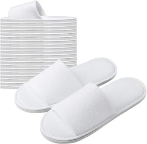 Chaussons jetables de luxe pour hôtel, personnalisables avec logo OEM, en polaire corail, semelle EVA souple, recyclables et lavables - Product Image 1