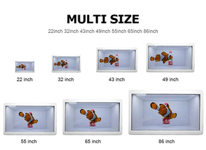 Qunmao 21-86inch Kích thước con người tương tác 3D Hologram hộp trong suốt <span class=keywords><strong>LCD</strong></span> Showcase màn hình cảm ứng holoportation thời gian thực chiếu - Product Image 2