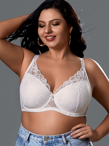 Nuovo <span class=keywords><strong>Reggiseno</strong></span> Elegante Plus-Size da Donna con Ferretto e Bordo in <span class=keywords><strong>Pizzo</strong></span>, Taglia Coppe Grandi 110E - Product Image 4