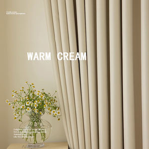 ستائر عصرية لغرفة المعيشة بيج ستائر حرارية معزولة قرصة معتمة ستائر نافذة لغرفة النوم منسوجة بوليستر للمنزل - Product Image 4