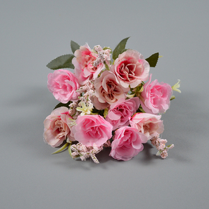 Chất Lượng Cao Trang Trí Đám Cưới Nhân Tạo Hoa Lụa Mô Phỏng Hoa 10 Hạnh Phúc Bó Hoa Hồng Đỏ - Product Image 3