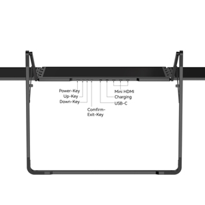 Extenseur d'écran portable triple, entièrement en aluminium, quatre écrans 3×18,5” QHD HDR IPS USB-C et HDMI, compatible avec les ordinateurs portables de 11 à 18 pouces, 2,5K - Product Image 4