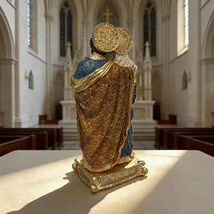 Statue de la Sainte Famille en résine personnalisée en gros, figurine de Marie et de Jésus en polyrésine pour articles religieux catholiques, fournisseur pour églises - Product Image 3