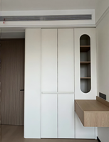 Ensemble de placards de chambre à coucher en bois massif, design minimaliste moderne, écologique, verrouillable, meubles de maison, grande capacité de rangement