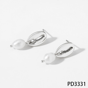 <span class=keywords><strong>Orecchini</strong></span> a Perno in Acciaio Inossidabile con Conchiglie Cowry, Serie Ocean Pearl Drop, Gioielli Placcati Oro per Vacanze al Mare - Product Image 6