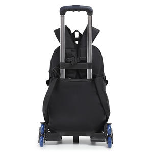 Sac à dos à roulettes grande capacité 6 roues pour collégiens (CP2-6) en nylon, idéal pour monter les escaliers, valise trolley à roulettes pivotantes - Product Image 4